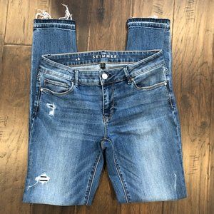 WHBM Distressed, Raw Hem Jeans S6